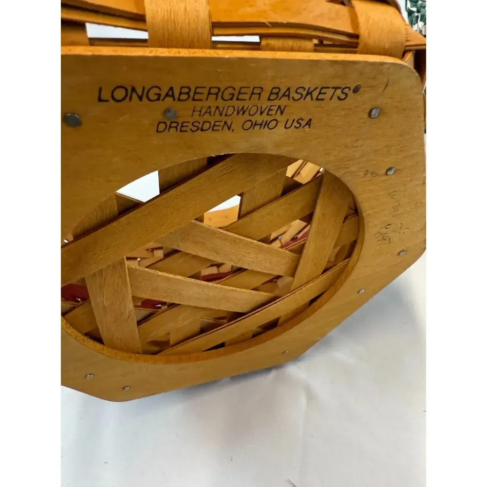 1997 Longaberger Christmas Collection Snowflake Basket w/Protector Vintage